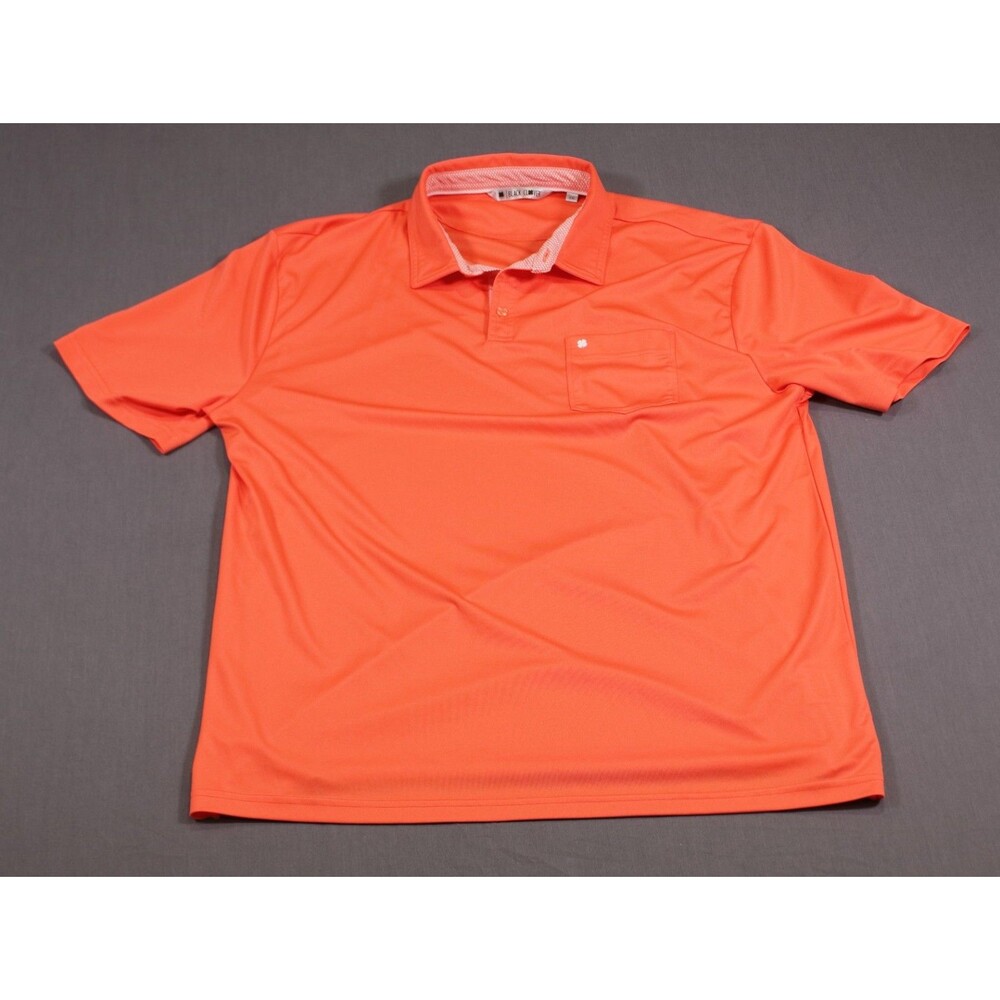 Black Clover Live Lucky Mens Short Sleeve Golf Polo Coral Size XXL